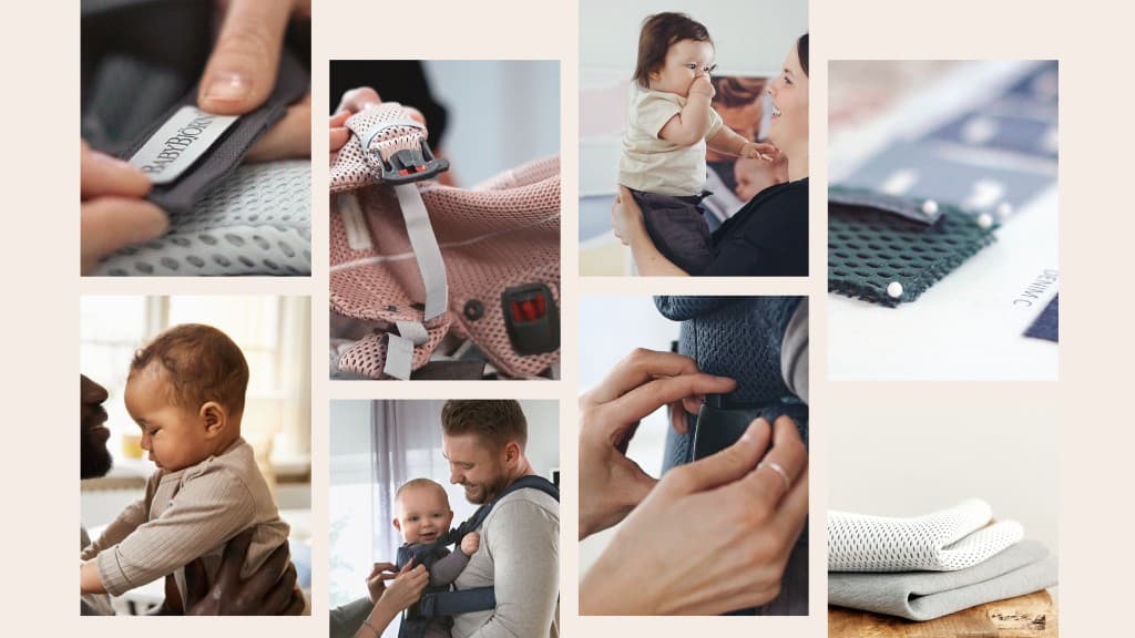 Babybjörn lifestyle and fabric mood board