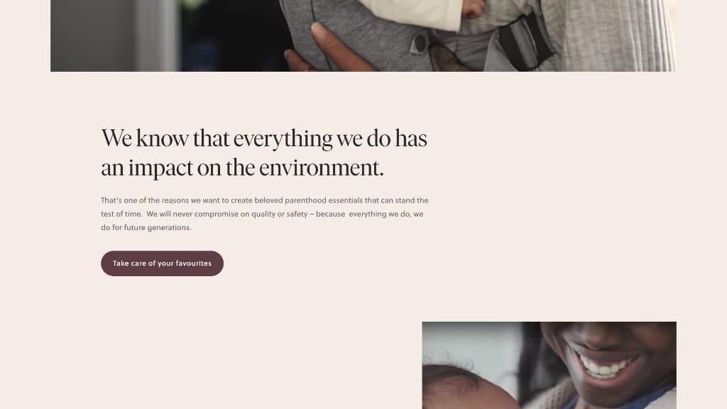 Babybjörn sustainability story section