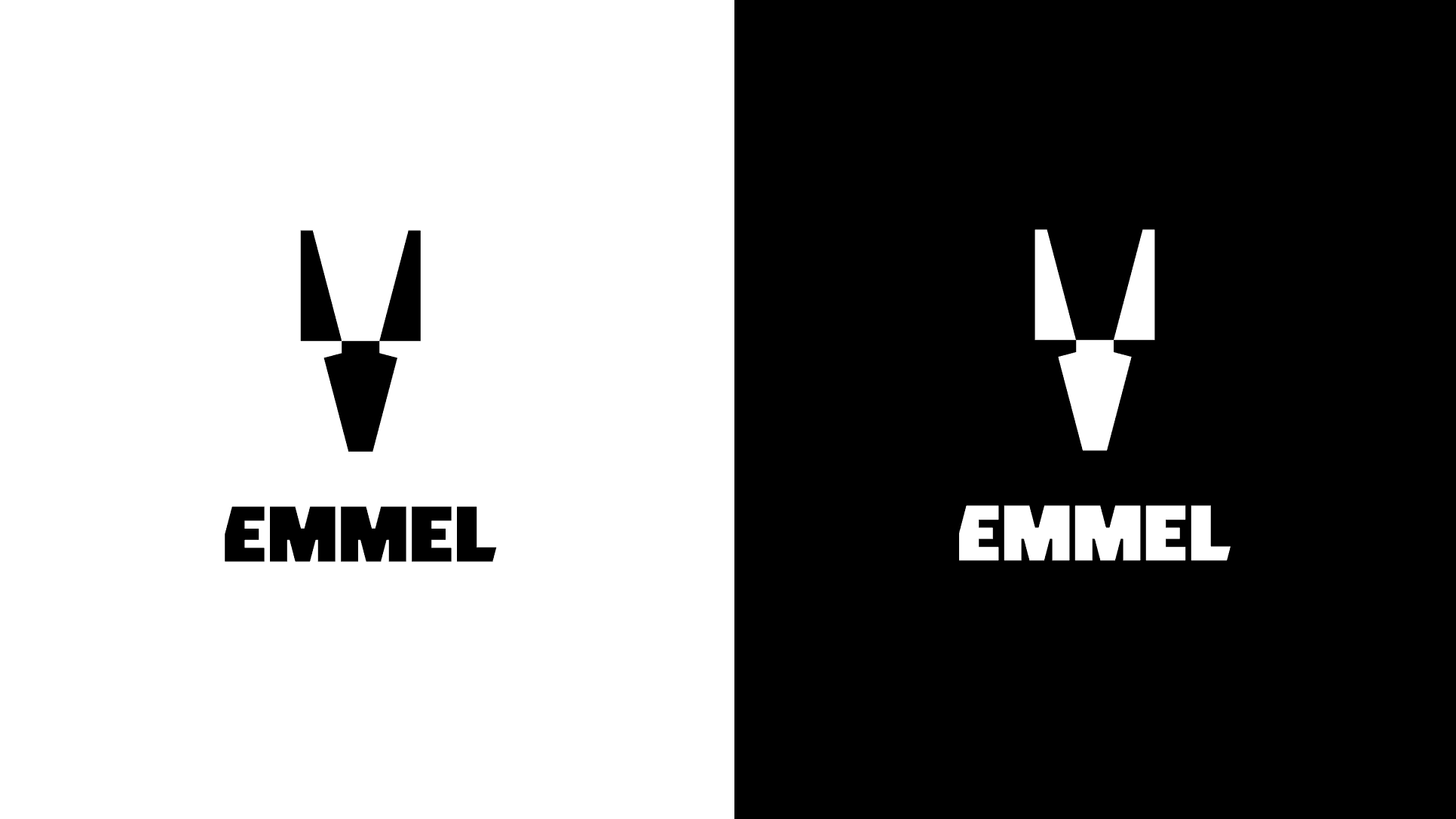 Emmel logo in positive and negative
