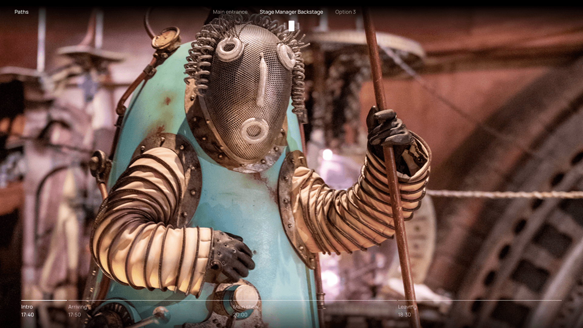 Imagien paths overlay on the Kurios performance