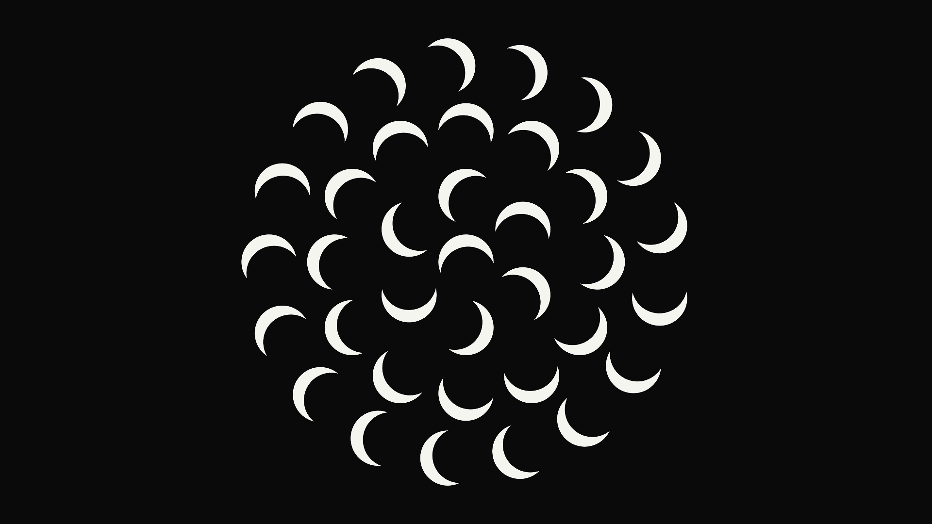 Mirage mark of white crescents on black