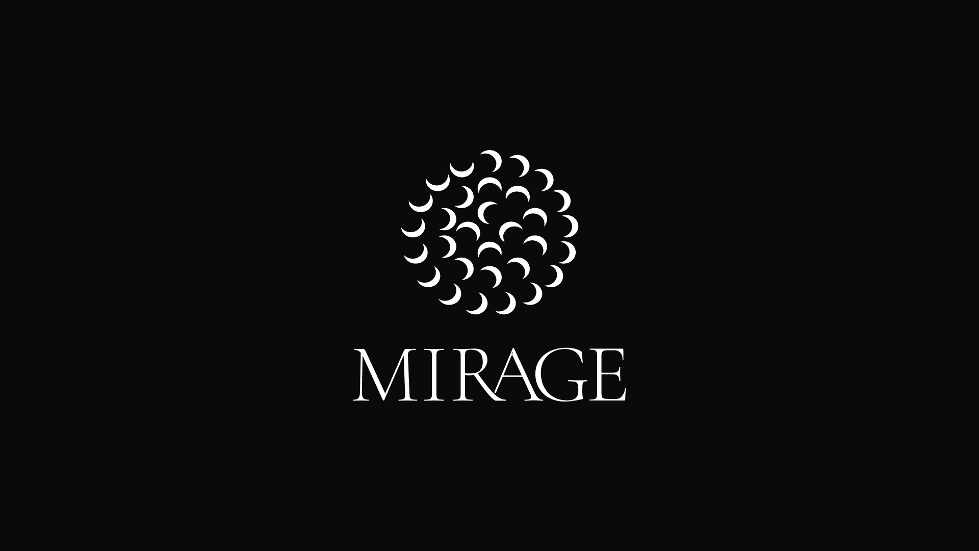 Mirage mark and wordmark on black