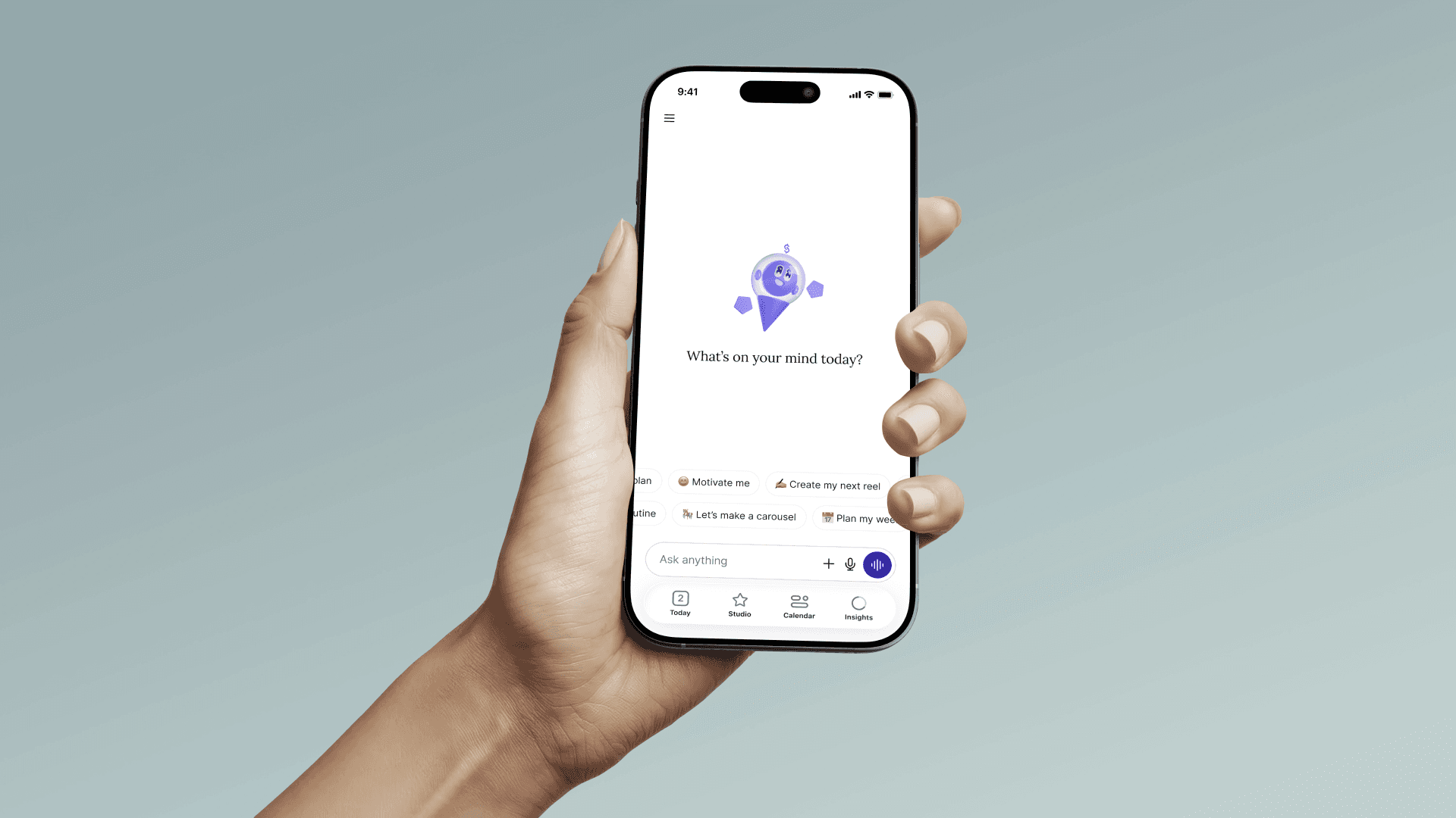 Stan mobile home screen in hand