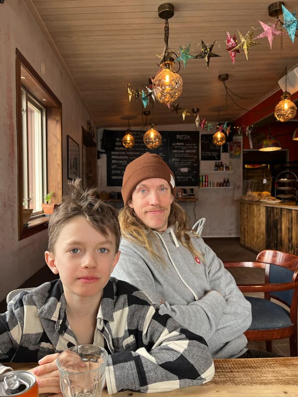 At a pizza restaurant